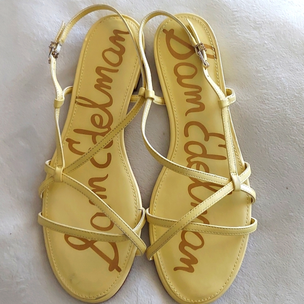 Sam Edelman Yellow Flat Strappy Sandals